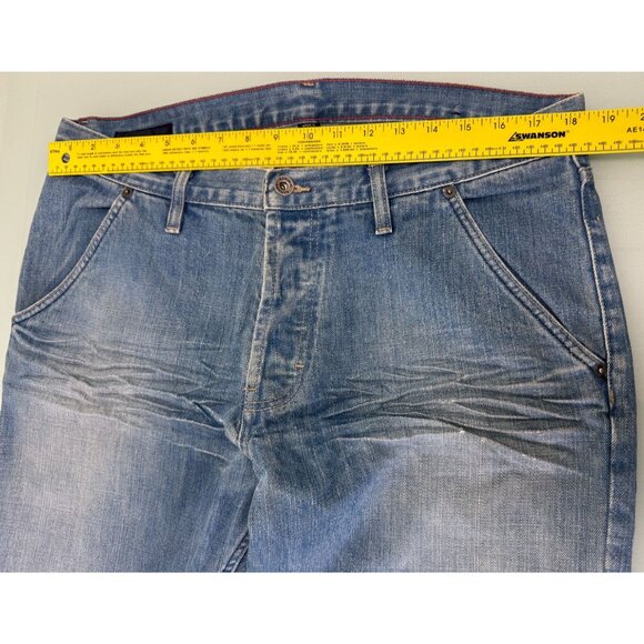 Banana Republic Utility Jeans Mens 35X30 Rugged Boot Leg Button Fly Heavy Duty - Picture 8 of 14